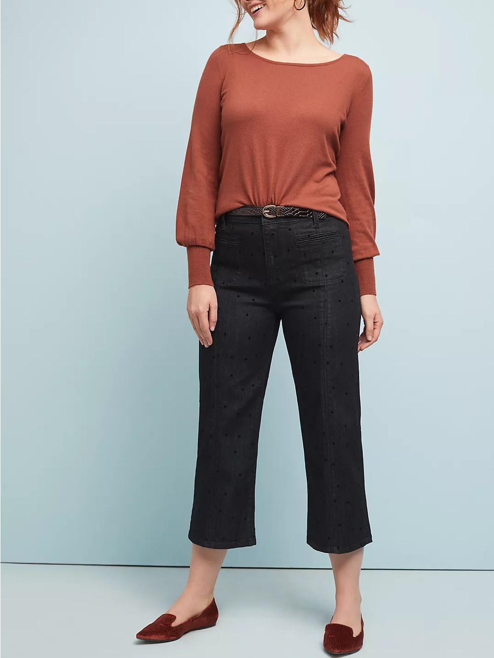 Pilcro High-Rise Cropped Wide-Leg Jeans 29 Black